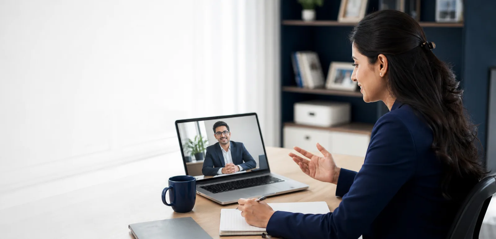 Client attending an on-time video consultation with a chartered accountant